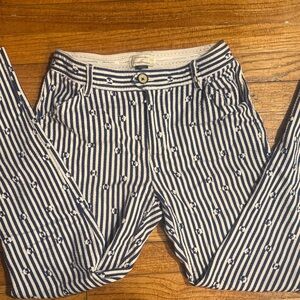 Anthropologie Navy and White Striped Pants